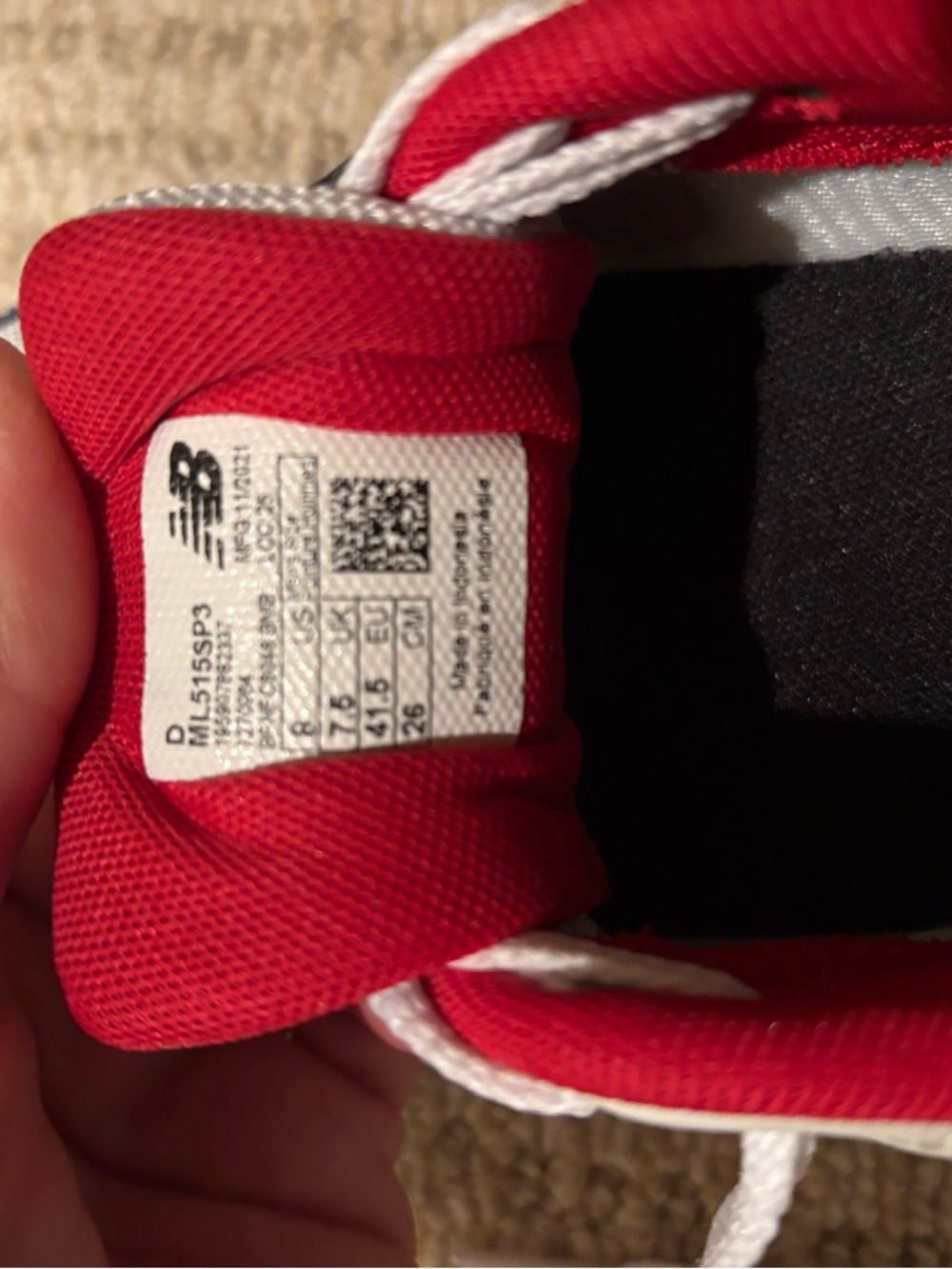 New Balance Men's White, Navy & Red Casual Sneakers - Picture 2 of 5